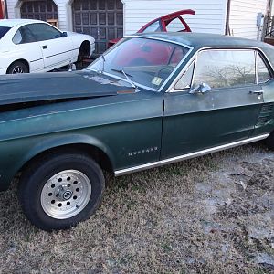1967 289ci 2carb auto with olive green interior i just rebuilt the front end of the car and i am finishing up replacing the cowl so it has all new oem