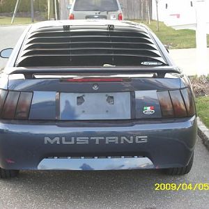 stang babyyyyy......Blacked out the tails...carbon fiber inlays in embossing...and of course the louvers!!!