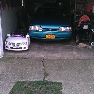 Thunder storms the other day so had to hide both of our rides