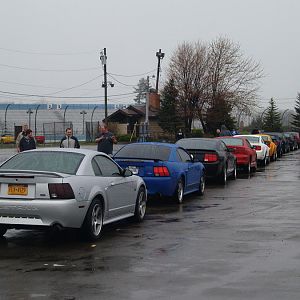 Waiting to get on the track