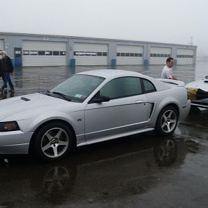 Waiting to get on the track