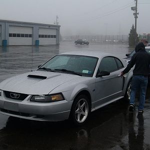 Waiting to get on the track