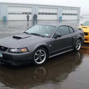 Waiting to get on the track