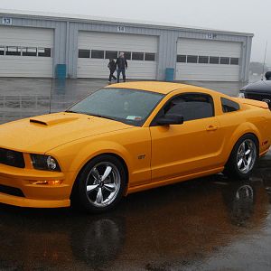 Waiting to get on the track
