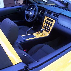 1. newly painted console and matching leather shift boot.
Same paint as the style bar and the car.
