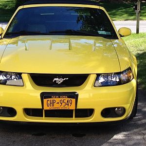 original front emblem and license plate frame installed