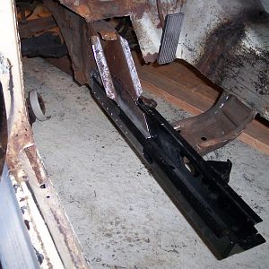 7/1/16 Ground down the welds on the l/s frame patches & test fit the l/s floor support.