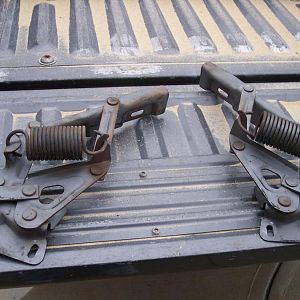 2/11/17 Sand blasted the used hood hinges I purchased.