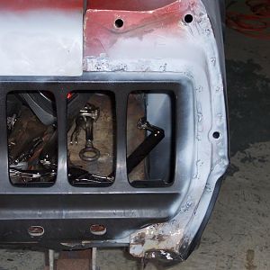 Finished welding r/s tail light panel quarter panel filler panel.