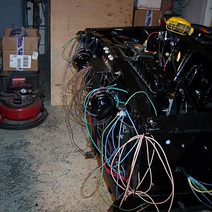 1/12/18 All the front lighting wires & horn wire in temp spots until the f/e sheet metal is installed.