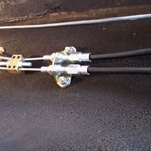 4/29/18 Finished running the Lokar parking brake cables, & hooked them up to the center mount parking brake handle assembly.